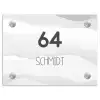 Aquarel - Grijs - Modern Naambord Rechthoek middel -3d