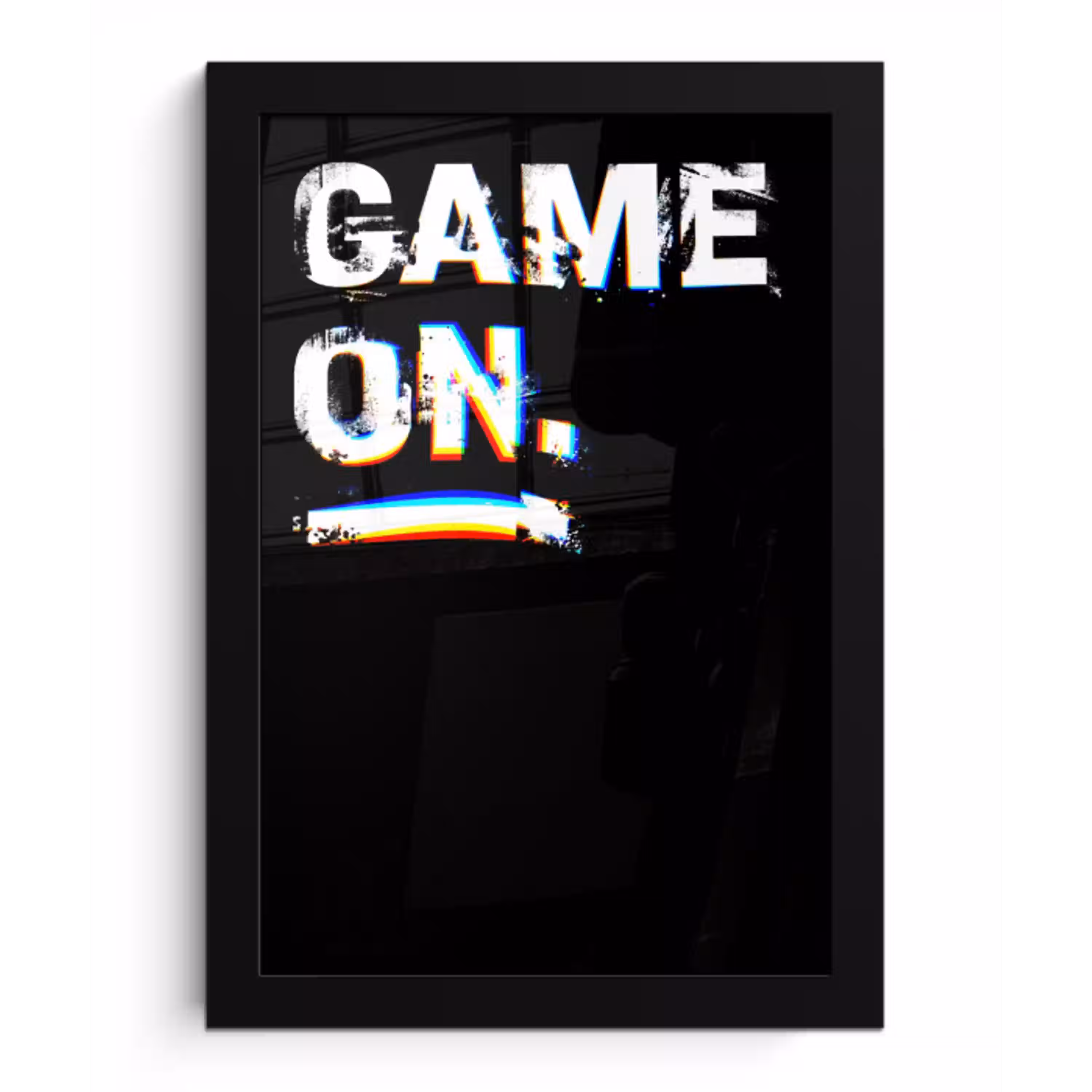 Gaming - Game - Spreuken - Quotes - Game on fotolijst zwart zonder passe partout klein -3d