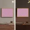 Ruit - Patroon - Paars - Hartjes Light Box met batterij (Wandlamp) middel 907 -sfeer3