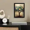 Boom - Kunst - Maan - Watercolor fotolijst zwart zonder passe partout klein -sfeer1