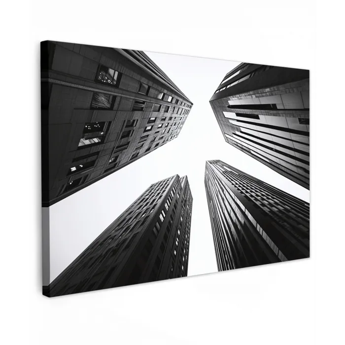 Gebouwen - Lucht - Zwart canvas 2cm klein -z3d