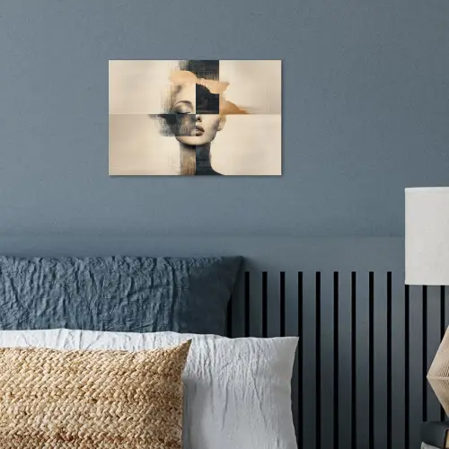 Goud - Vrouw - Rechthoeken poster papier klein -sfeer2