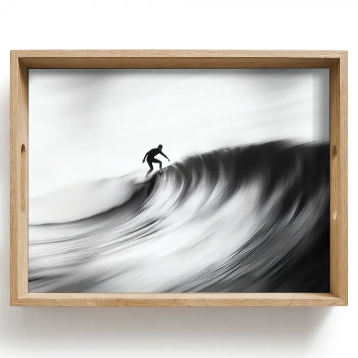 Surfer - Golf - Vervaagd - Zwart Dienblad Rechthoek middel -z3d_shopping