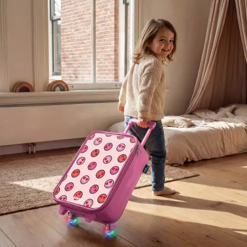 Hartje - Smiley - Patroon Kinderkoffer - Roze klein -sfeer1