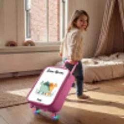 Dinos - Dieren - Sterren Kinderkoffer - Roze klein -sfeer1