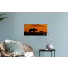 Olifanten - Savanne - Zonsondergang Muursticker klein -plant