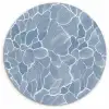 Abstract - Blauw - Bladeren Wandcirkel kunststof plaat 5mm dik klein -3d