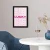 Lucky - Roze - Patroon fotolijst zwart zonder passe partout klein -sfeer4