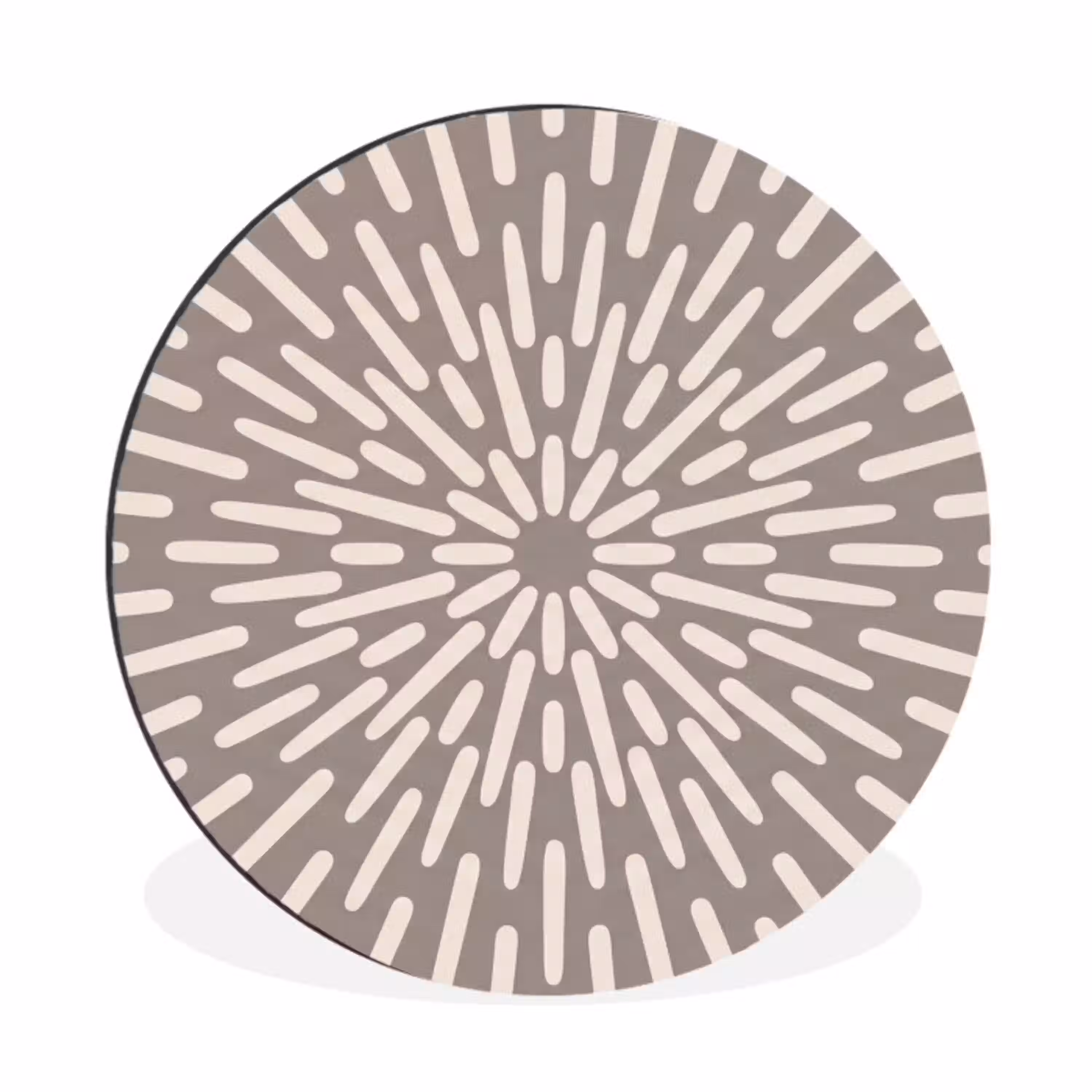 Patroon - Stralen - Abstract - Modern - Grijs Wandcirkel aluminium klein -3d