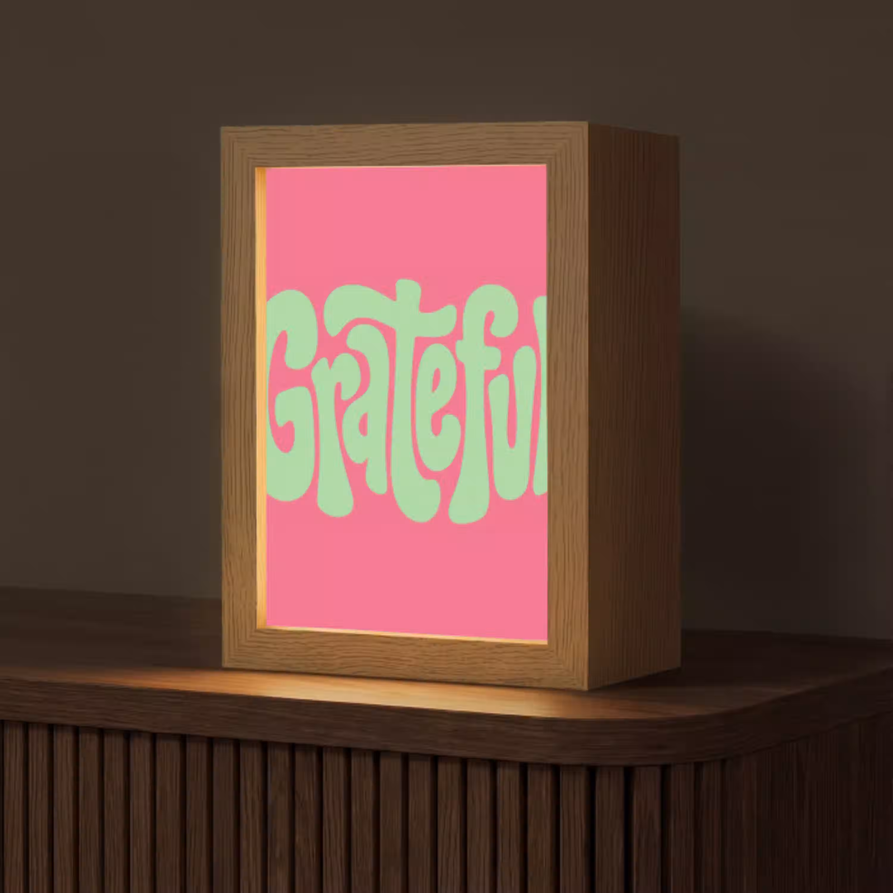 Grateful - Groen - Grafisch - Vloeiend Light Box met kabel (Tafellamp) klein -z3d_website