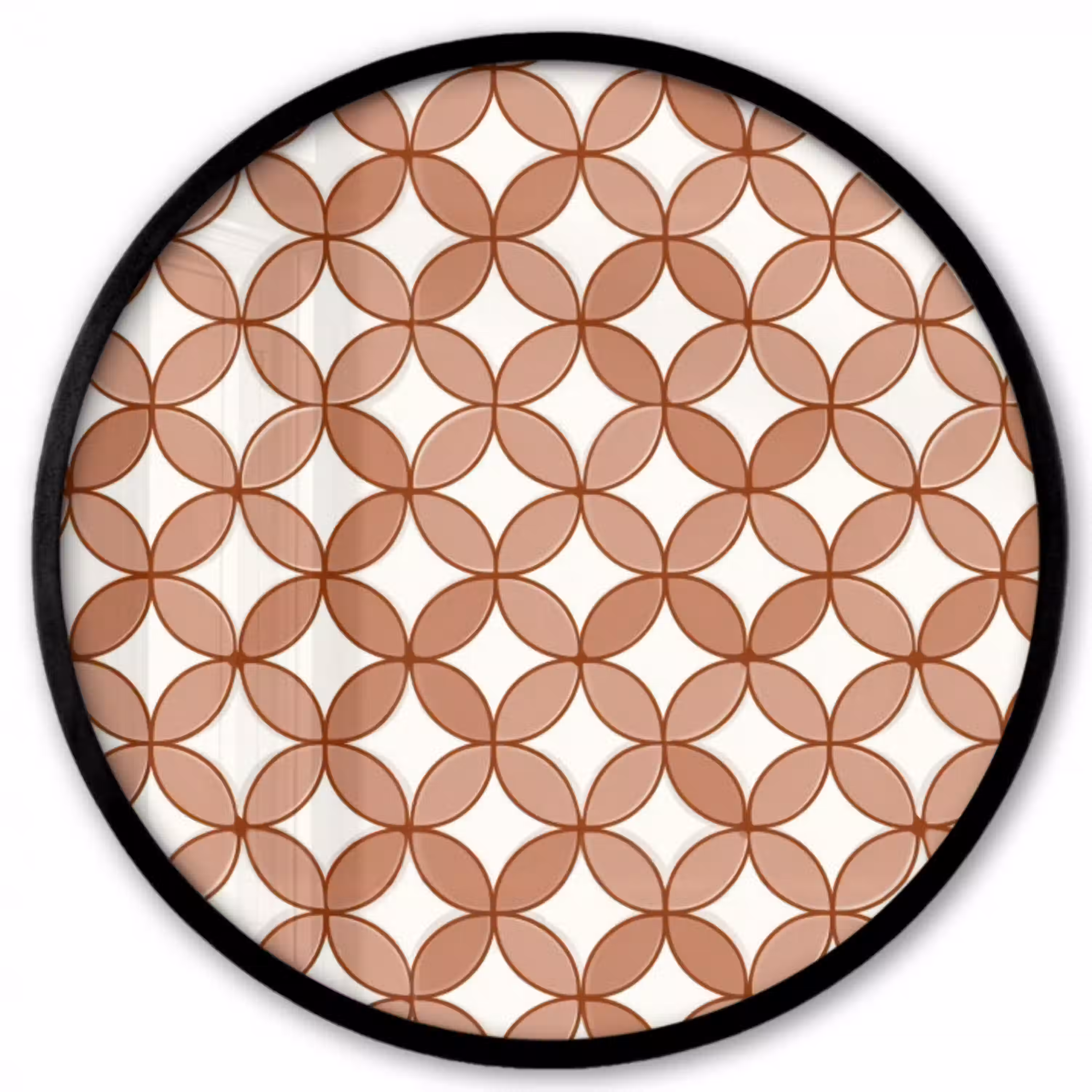 Geometrisch - Cirkels - Modern - Terracotta Fotolijst rond zonder passe partout klein 856 -3d