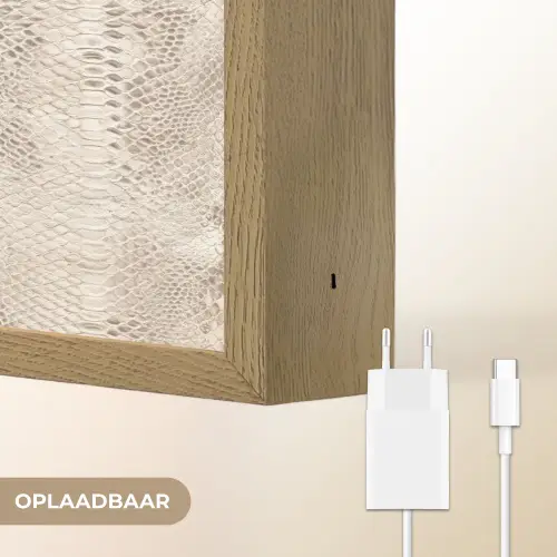 Slang - Patroon - Beige Light Box met batterij (Wandlamp) middel 907 -USP_websiteoplaadbaarNL