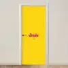 Smile - Geel - Roze deurposter klein -3d_beige