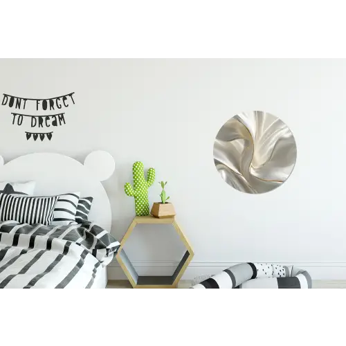 Stof - Plooien - Goud Wandcirkel aluminium klein -kinderkamer