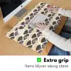 Waaier - Patroon - Zwart - Beige Muismat XXL klein 681 -sfeer3