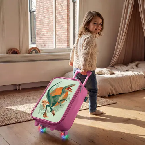 Sluipende jager met bladeren Kinderkoffer - Roze klein -sfeer1