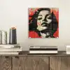 Graffiti - Vrouw - Rood - Street art - Banksy plexiglas 5mm klein -sfeer1