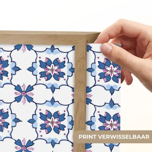 Modern - Patroon - Blauw - Roze Light Box met batterij (Wandlamp) middel 907 -USP_websiteprintNL