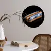 Hotdog - Porselein - Delfts blauw - Eten Wandcirkel behangsticker klein -sfeer3