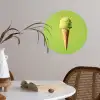Hoorntje - Schepijs - Groen Wandcirkel behangsticker klein -sfeer3