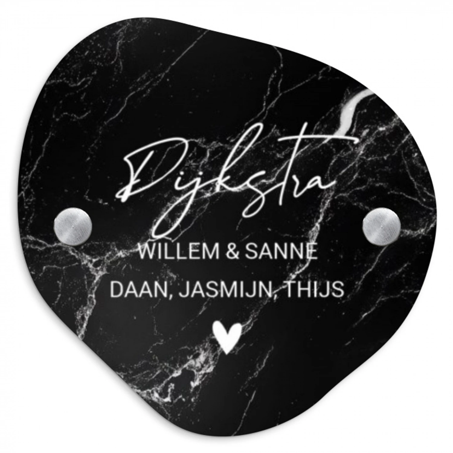 Marmer - Sierlijk Naambord Organisch klein -3d