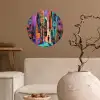 Abstract - Figuren - Kleurrijk Wandcirkel behangsticker klein -sfeer1