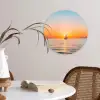 Zee - Zeilboot - Zonsondergang Wandcirkel kunststof plaat 5mm dik klein -sfeer4