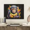 Aap - Graffiti - Kleurrijk - Bananen - Modern PET vilt klein -sfeer1
