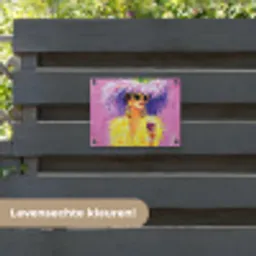 Zonnebril - Vrouw - Jas - Veren tuinposter los doek klein -sfeer3