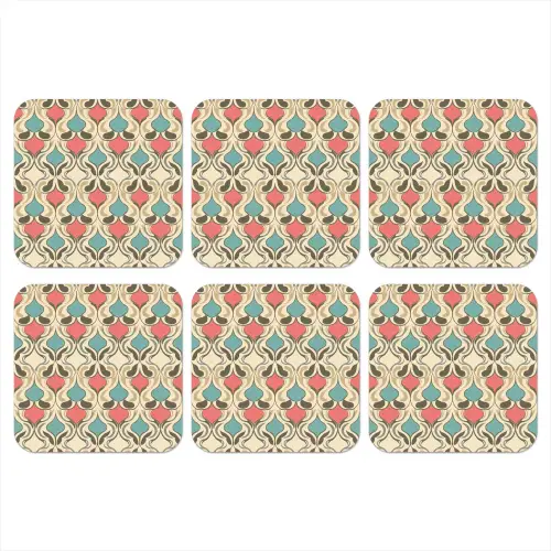 Barok - Retro - Kleurrijk onderzetter kurk middel 366 -3d