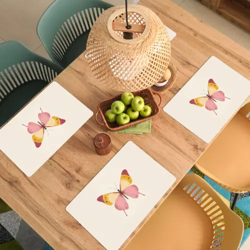 Vlinder - Illustratie - Roze Placemat vinyl groot -zzsfeer5_Kitchenyeah-website