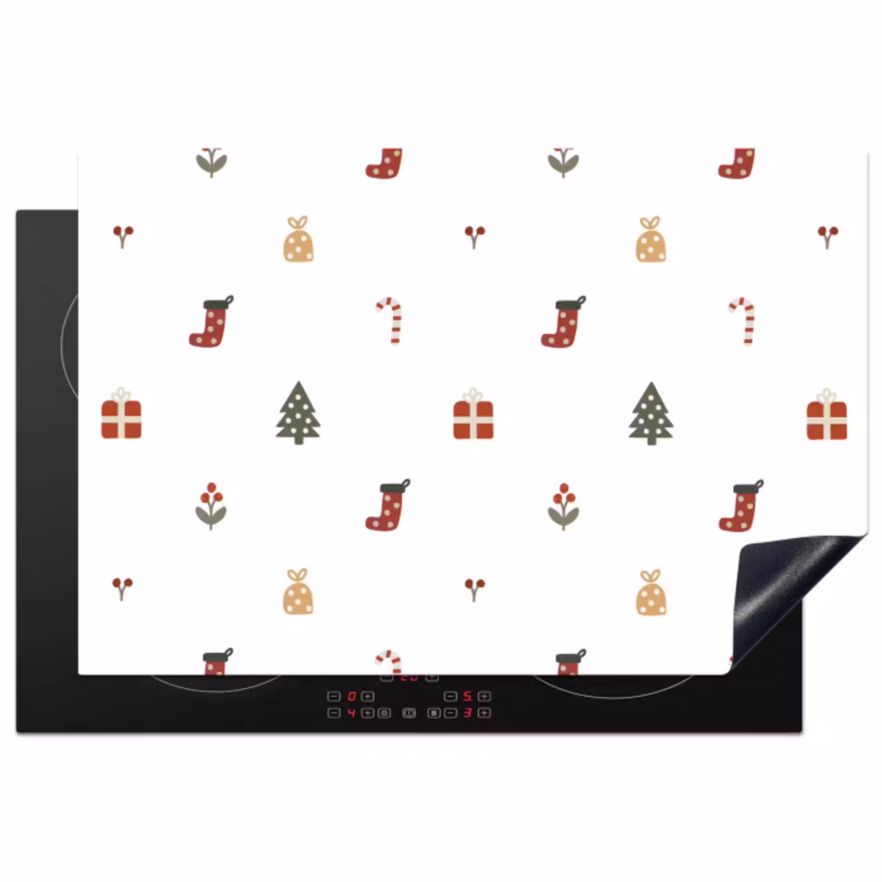 Illustratie - Kerstsymbolen - Wit Inductie beschermer vinyl 3mm klein 276 -3d