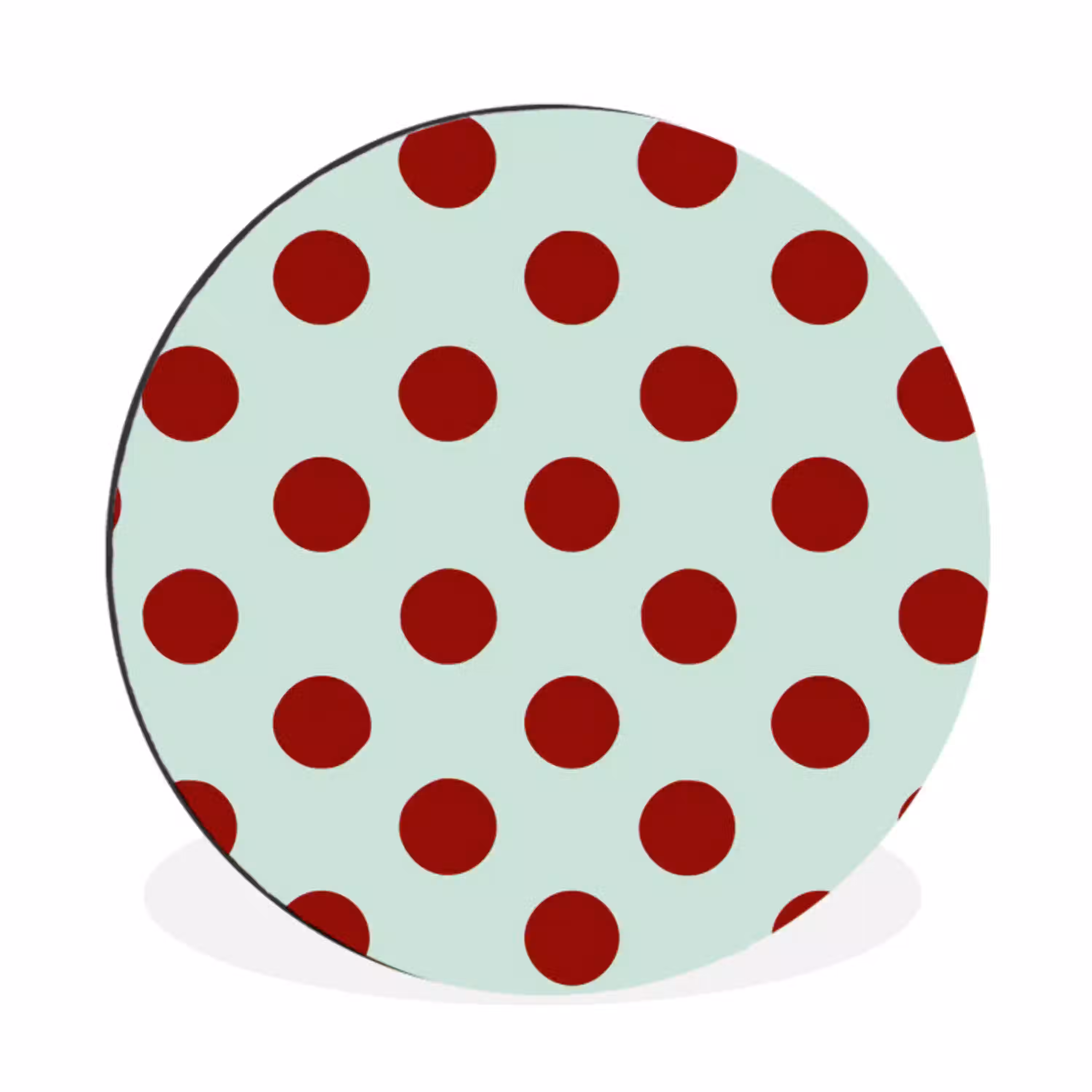 Polka - Dots - Rood Wandcirkel aluminium klein 190 -3d