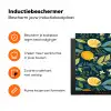 Bloemen - Bladeren - Citroenen - Blauw Inductie beschermer vinyl 3mm klein 276 -zzzzzzz-td-ups