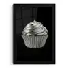 Cupcake - Luxueus - Zilver fotolijst zwart zonder passe partout klein -3d