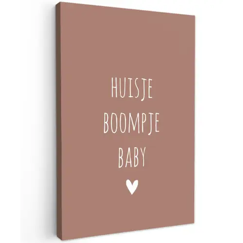 Spreuken - Quotes - Huisje boompje baby Tuinposter op houten frame 2 cm dik klein -3d