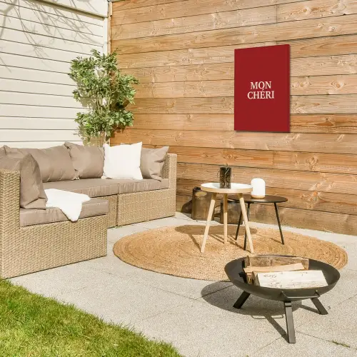 Rood - Frans - Quotes Tuinposter op houten frame 2 cm dik klein -sfeer2