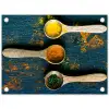 Specerijen - Lepel - Kruiden - Bruin - Geel - Groen tuinposter los doek klein -3d