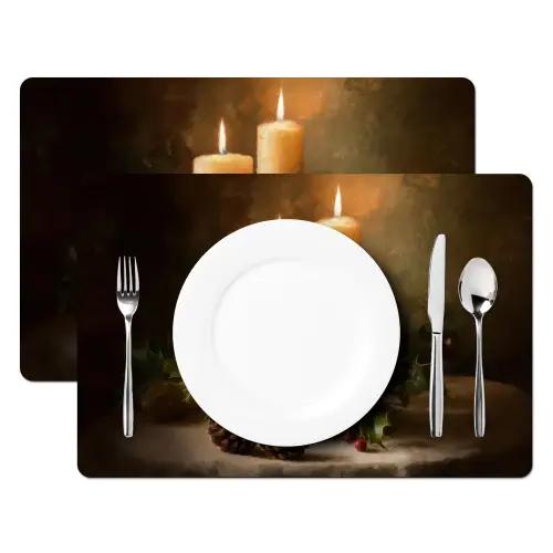 Kaarslicht - Kerst - Veelkleurig Placemat vinyl groot -zzsfeer2_Kitchenyeah-website