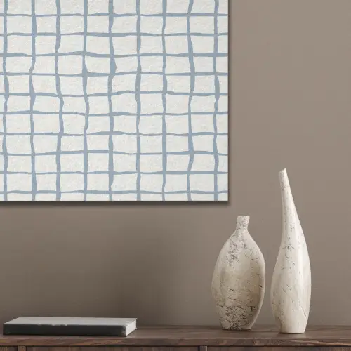 Patroon - Raster - Blauw - Grijs PET vilt klein 837 -sfeer6_closeup