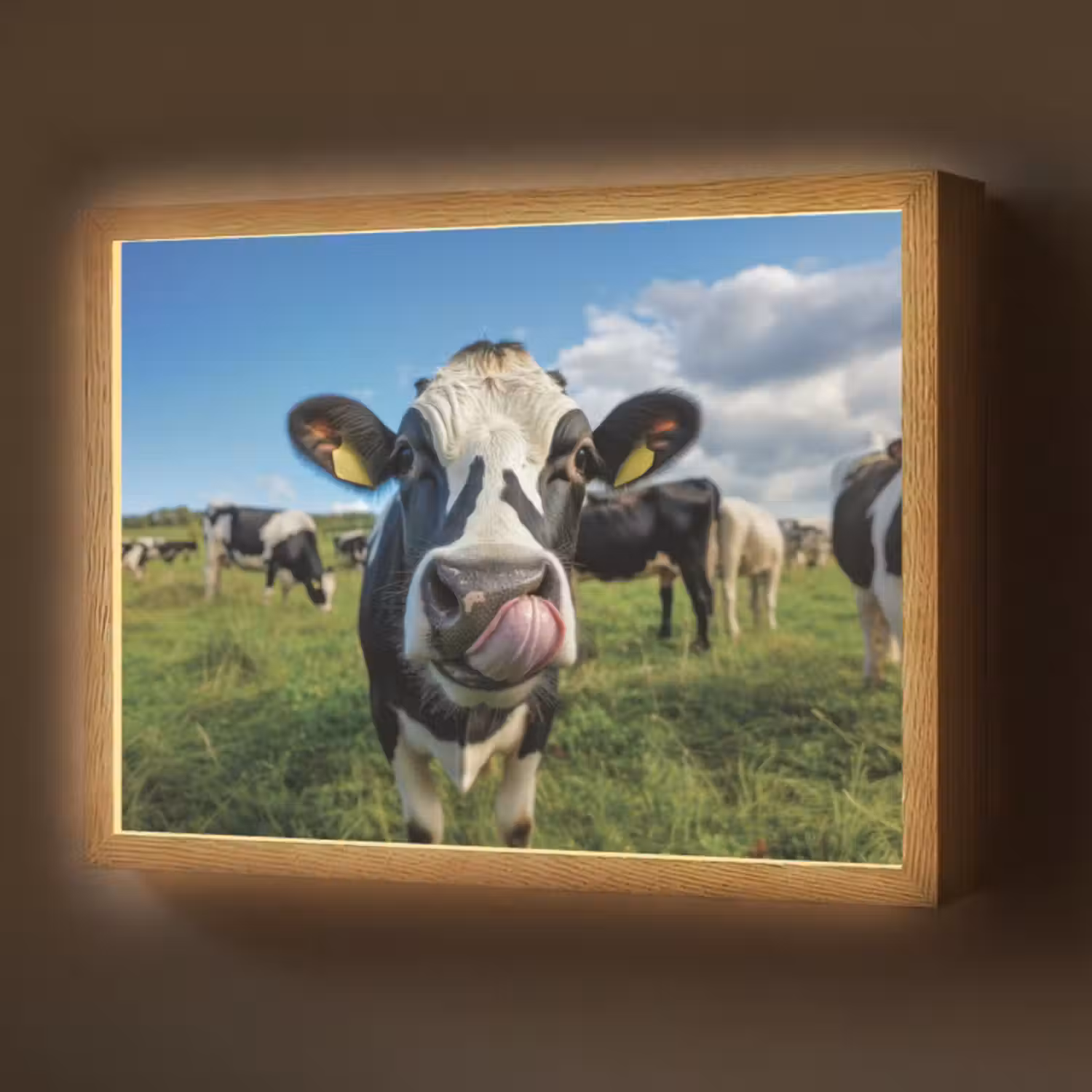 Lightbox - Wandlamp - Koe - Tong - Weide