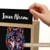 Wolf - Kleurrijk - Zwart - Dieren - Neon Light Box met kabel (Kinderlampje) klein -USP_websiteprintNL