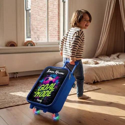 Neon - Graffiti - Voetbal - Kleurrijk Kinderkoffer - Blauw klein -sfeer1
