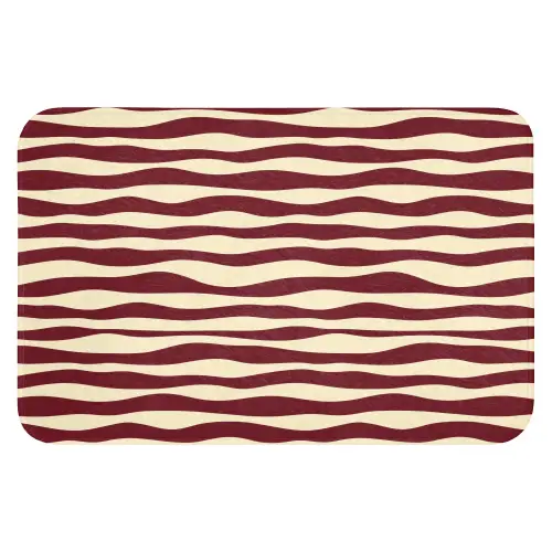 Golven - Rood - Patroon - Crème WCmat klein 1009 -3d