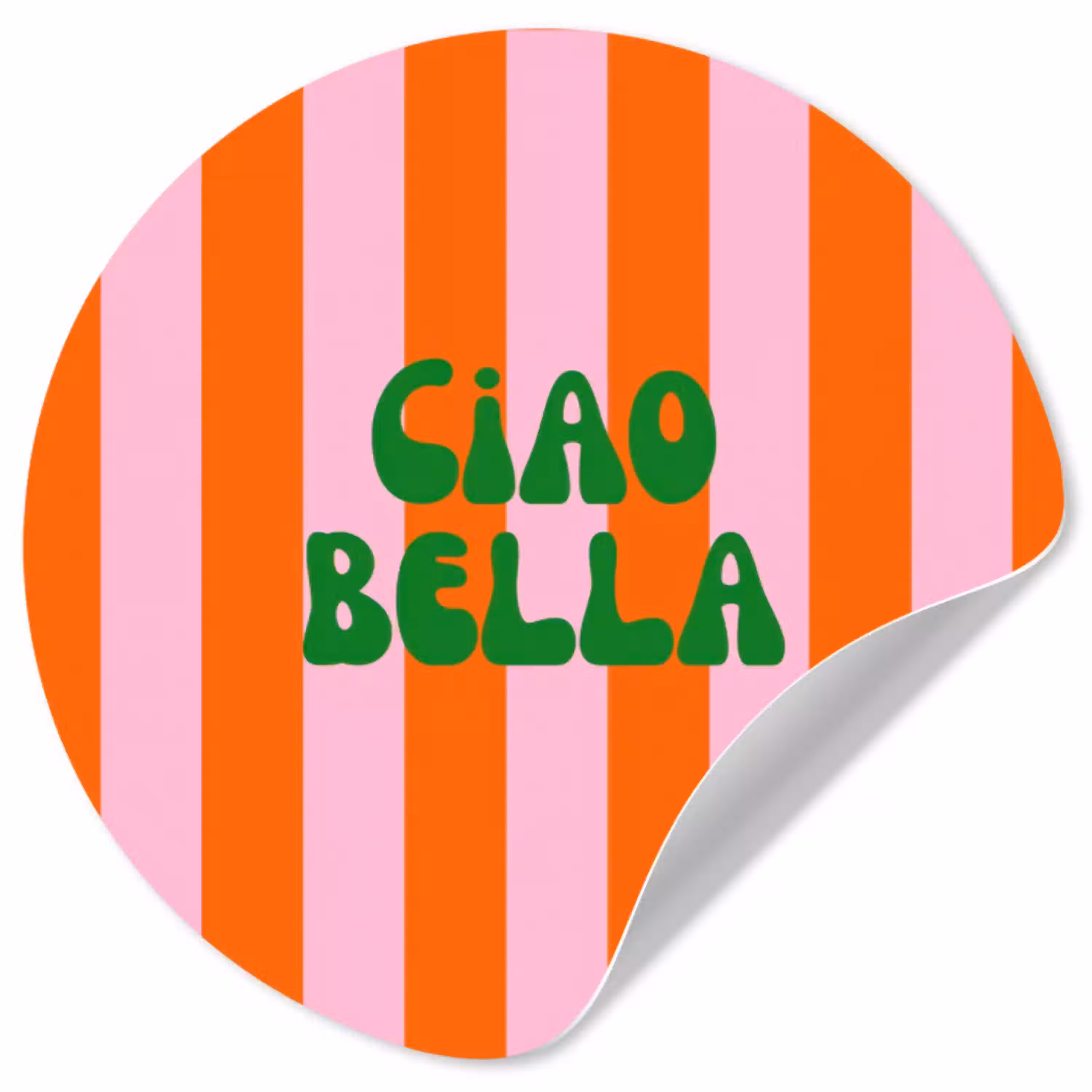 Strepen - Oranje - Verticaal - Ciao bella Wandcirkel behangsticker klein -3d