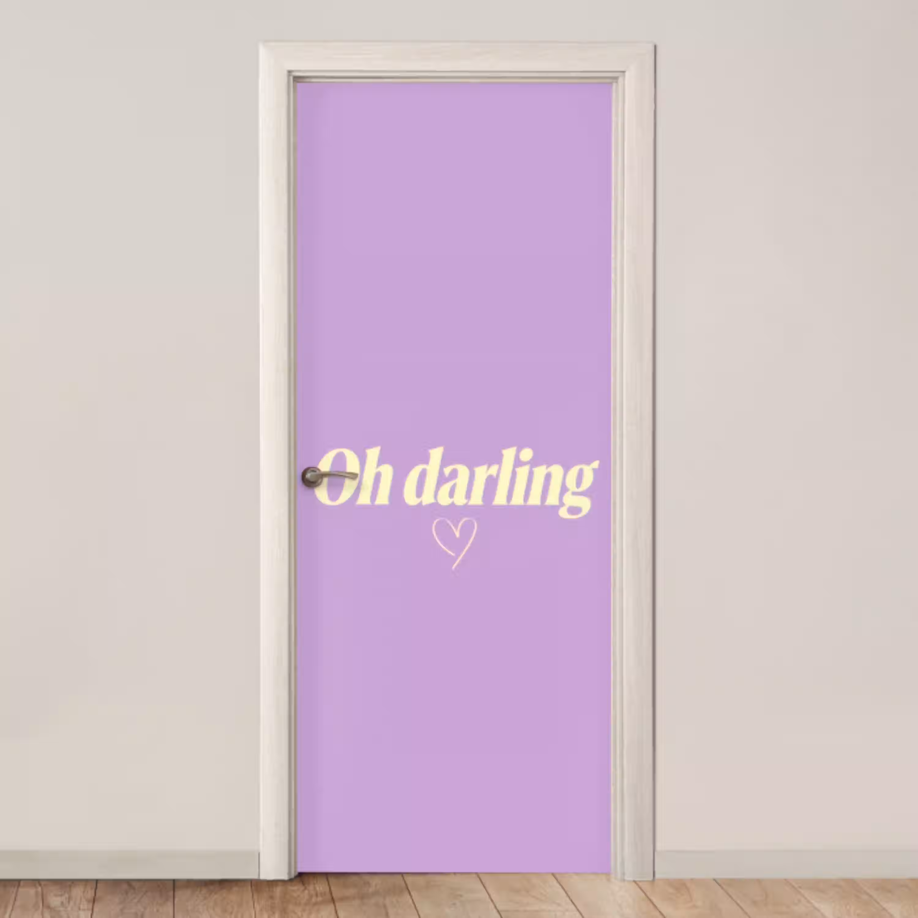 Oh darling - Hart - Paars deurposter klein -3d_beige