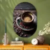 Kop - Koffie - Hout - Bonen Wandcirkel Ovaal Glas middel -sfeer2