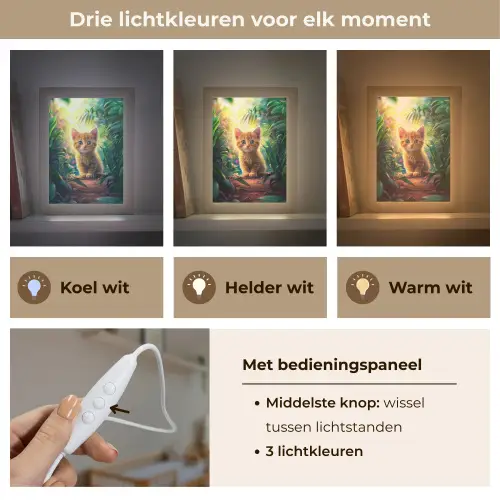 Kat - Huisdier - Natuur Light Box met kabel klein -USP_lichtkleurNL