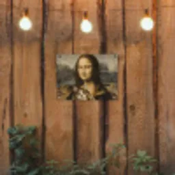 Mona Lisa - Kat - Leonardo da Vinci - Vintage - Kunstwerk - Oude meesters - Schilderij tuinposter los doek klein -sfeer1