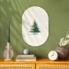 Kerstboom - Illustratie - Ster - Sneeuw Wandcirkel Ovaal Forex klein -sfeer2